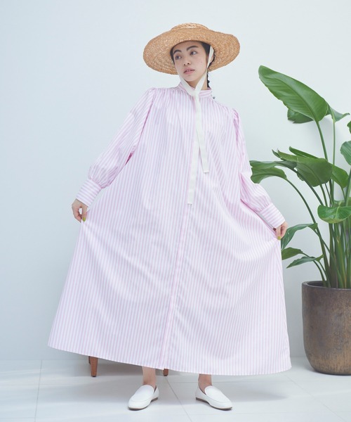 Libra Cue（リブラ キュー）の「ストライプボリュームワンピース（ワンピース・レディース・ピンク/ブルー・FREE）」の19枚目の写真