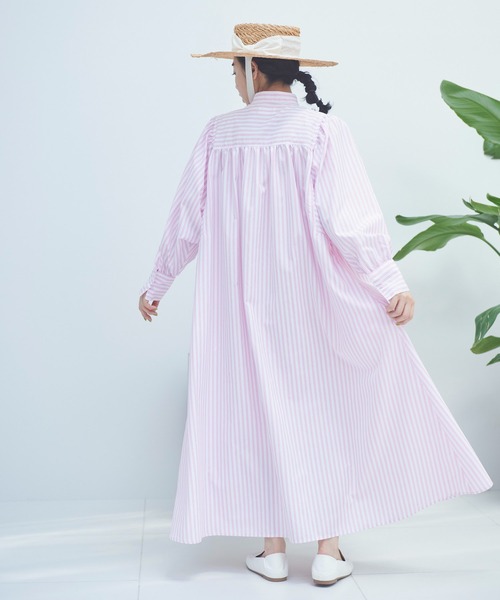 Libra Cue（リブラ キュー）の「ストライプボリュームワンピース（ワンピース・レディース・ピンク/ブルー・FREE）」の20枚目の写真