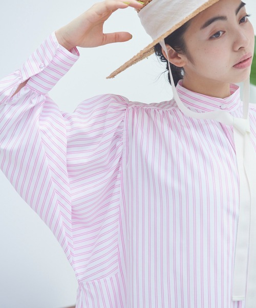 Libra Cue（リブラ キュー）の「ストライプボリュームワンピース（ワンピース・レディース・ピンク/ブルー・FREE）」の22枚目の写真