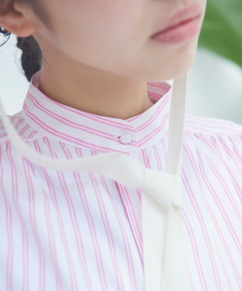 Libra Cue（リブラ キュー）の「ストライプボリュームワンピース（ワンピース・レディース・ピンク/ブルー・FREE）」の21枚目の写真