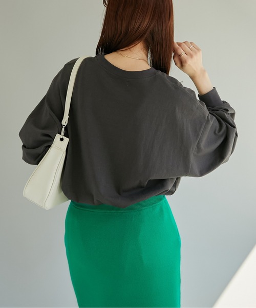 ワンポイント刺繍ビッグロングTシャツ