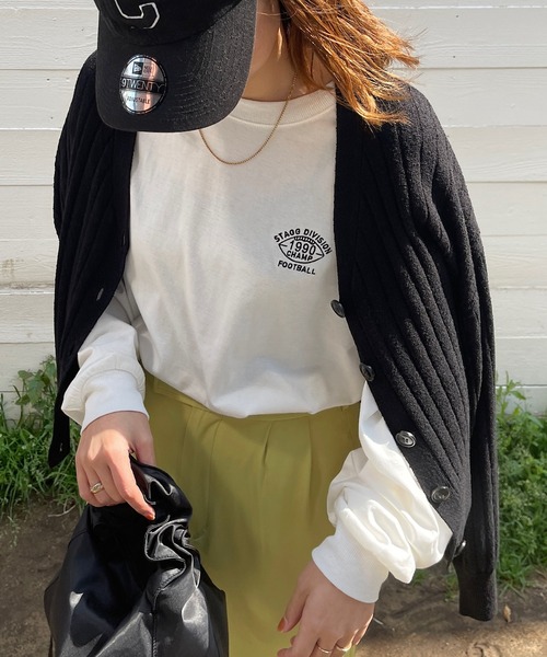 ワンポイント刺繍ビッグロングTシャツ