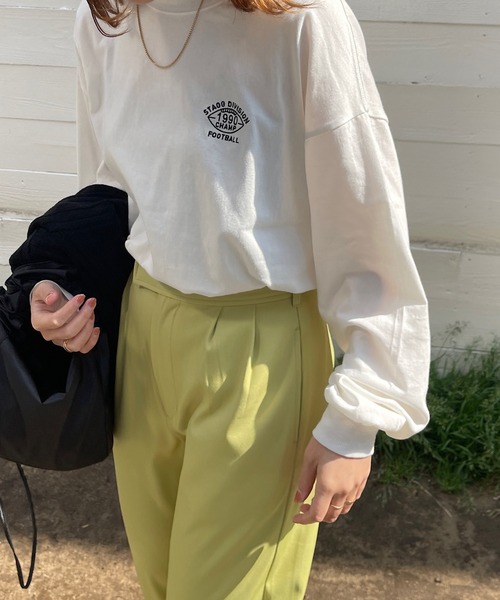 ワンポイント刺繍ビッグロングTシャツ