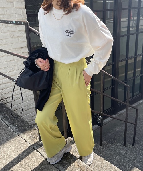 ワンポイント刺繍ビッグロングTシャツ