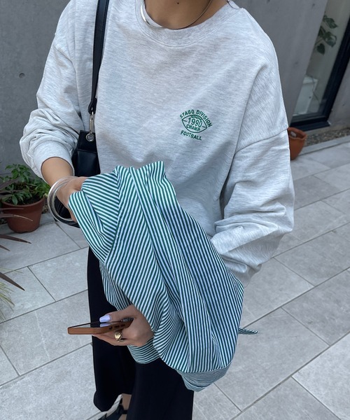 ワンポイント刺繍ビッグロングTシャツ