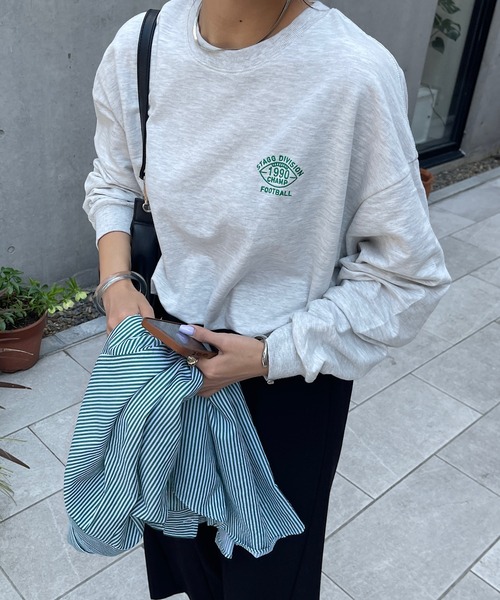 ワンポイント刺繍ビッグロングTシャツ