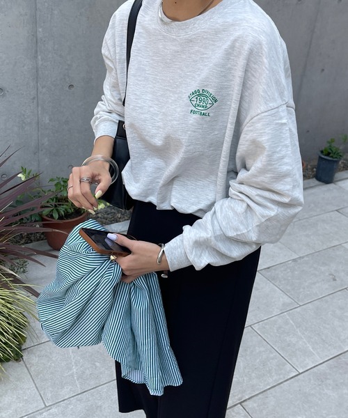 ワンポイント刺繍ビッグロングTシャツ