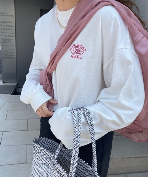 ワンポイント刺繍ビッグロングTシャツ