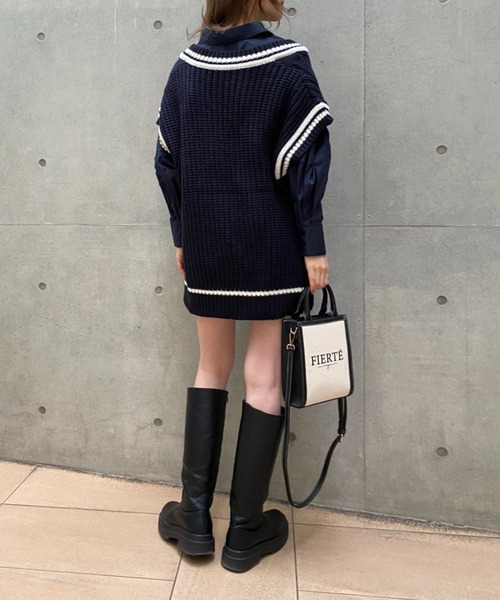 one after another NICE CLAUP（ワンアフターアナザーナイスクラップ）の「キャンバスロゴミニバッグ（ショルダーバッグ・レディース・ブラック/キャメル・FREE）」の11枚目の写真