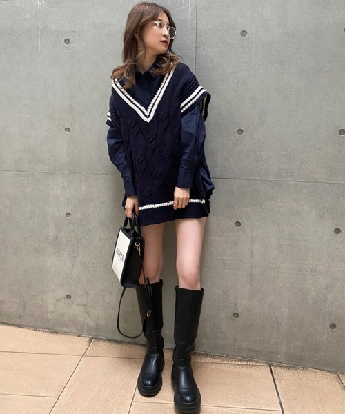 one after another NICE CLAUP（ワンアフターアナザーナイスクラップ）の「キャンバスロゴミニバッグ（ショルダーバッグ・レディース・ブラック/キャメル・FREE）」の12枚目の写真