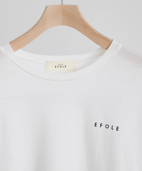 EFOLE(エフォル)の「T/Cソフト天竺 ロゴプリント ロングTシャツ(Tシャツ/カットソー・レディース・ミント/ブラック/ホワイト・FREE)」の12枚目の写真