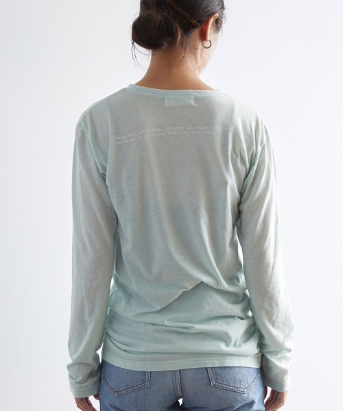 EFOLE(エフォル)の「T/Cソフト天竺 ロゴプリント ロングTシャツ(Tシャツ/カットソー・レディース・ミント/ブラック/ホワイト・FREE)」の6枚目の写真