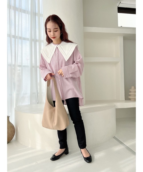 JUMELLE（ジュメロ）の「２ＷＡＹビッグシャツ（シャツ/ブラウス・レディース・ピンク/ブルー・FREE）」の13枚目の写真