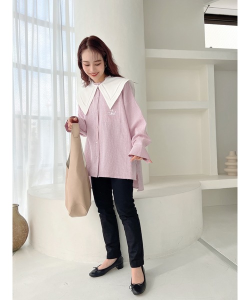 JUMELLE（ジュメロ）の「２ＷＡＹビッグシャツ（シャツ/ブラウス・レディース・ピンク/ブルー・FREE）」の14枚目の写真