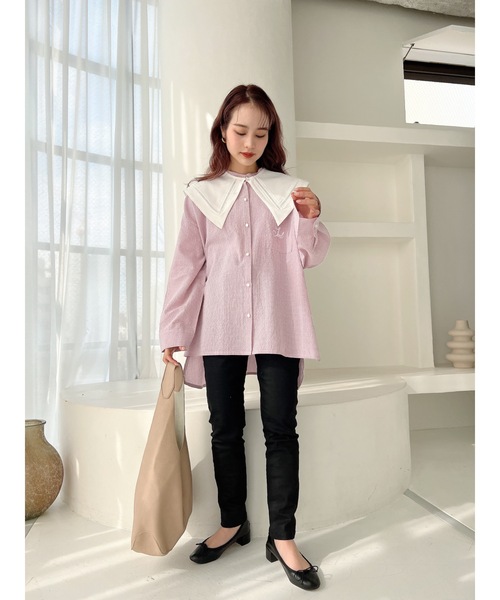 JUMELLE（ジュメロ）の「２ＷＡＹビッグシャツ（シャツ/ブラウス・レディース・ピンク/ブルー・FREE）」の15枚目の写真