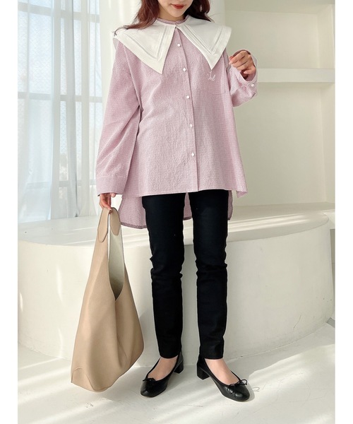 JUMELLE（ジュメロ）の「２ＷＡＹビッグシャツ（シャツ/ブラウス・レディース・ピンク/ブルー・FREE）」の16枚目の写真