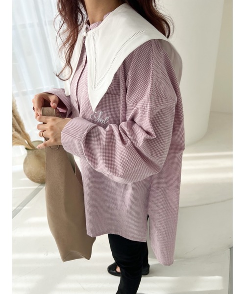 JUMELLE（ジュメロ）の「２ＷＡＹビッグシャツ（シャツ/ブラウス・レディース・ピンク/ブルー・FREE）」の18枚目の写真