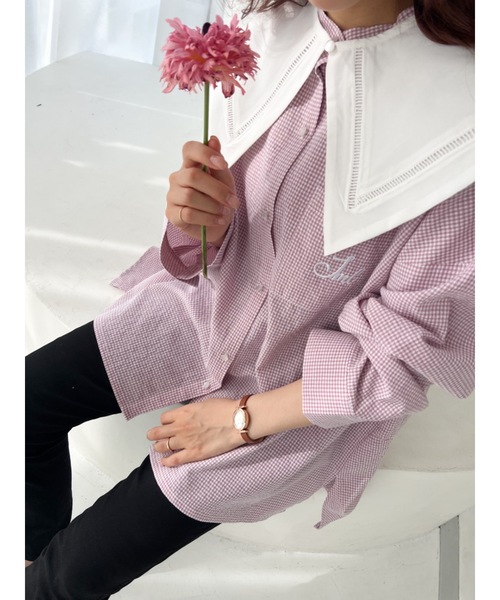 JUMELLE（ジュメロ）の「２ＷＡＹビッグシャツ（シャツ/ブラウス・レディース・ピンク/ブルー・FREE）」の20枚目の写真