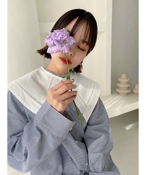 JUMELLE（ジュメロ）の「２ＷＡＹビッグシャツ（シャツ/ブラウス・レディース・ピンク/ブルー・FREE）」の5枚目の写真