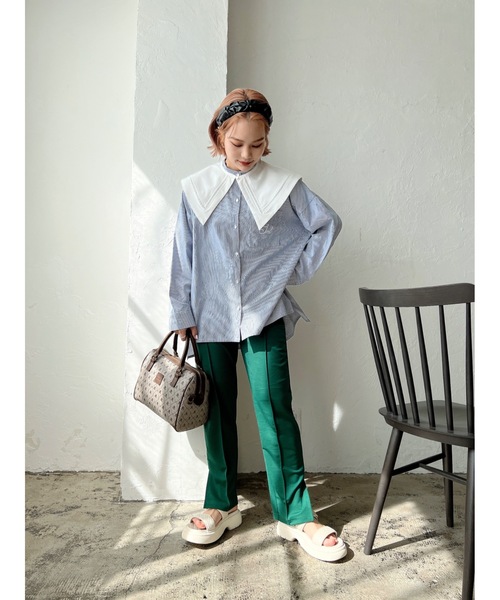 JUMELLE（ジュメロ）の「２ＷＡＹビッグシャツ（シャツ/ブラウス・レディース・ピンク/ブルー・FREE）」の6枚目の写真