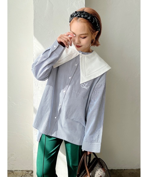 JUMELLE（ジュメロ）の「２ＷＡＹビッグシャツ（シャツ/ブラウス・レディース・ピンク/ブルー・FREE）」の7枚目の写真