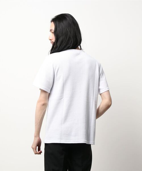 SKKONE（スコーネ）の「T/C ワッフル クルーネック 半袖サーマルTシャツ（Tシャツ/カットソー・メンズ・杢グレー/ホワイト/ブラック/カーキ・L/LL/M）」の6枚目の写真