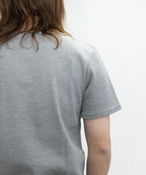 SKKONE（スコーネ）の「T/C ワッフル クルーネック 半袖サーマルTシャツ（Tシャツ/カットソー・メンズ・杢グレー/ホワイト/ブラック/カーキ・L/LL/M）」の9枚目の写真