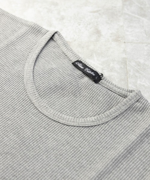 SKKONE（スコーネ）の「T/C ワッフル クルーネック 半袖サーマルTシャツ（Tシャツ/カットソー・メンズ・杢グレー/ホワイト/ブラック/カーキ・L/LL/M）」の14枚目の写真