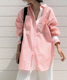 Q | ストライプバイカラーシャツ(シャツ/ブラウス)