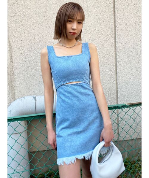 EMODA（エモダ）の「スイッチングコンパクトワンピース（ワンピース・レディース・ライトブルー/インディゴブルー/アイボリー・SMALL/MEDIUM）」の13枚目の写真