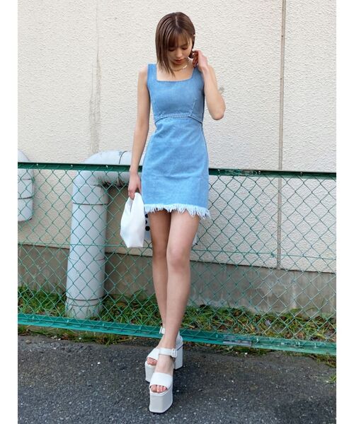 EMODA（エモダ）の「スイッチングコンパクトワンピース（ワンピース・レディース・ライトブルー/インディゴブルー/アイボリー・SMALL/MEDIUM）」の10枚目の写真