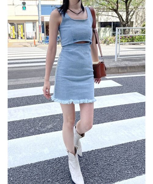 EMODA（エモダ）の「スイッチングコンパクトワンピース（ワンピース・レディース・ライトブルー/インディゴブルー/アイボリー・SMALL/MEDIUM）」の19枚目の写真