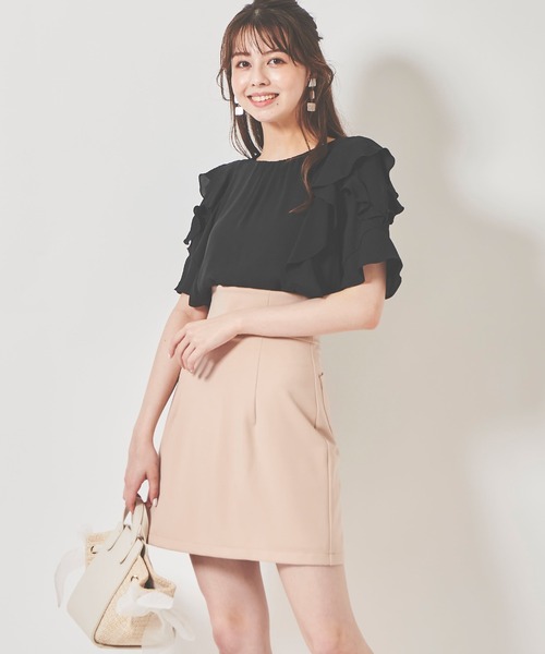 31 Sons de mode（トランテアン　ソン　ドゥ　モード）の「ウエスト切替スカショーパン（その他パンツ・レディース・ブラック/ベージュ・36/38）」の18枚目の写真