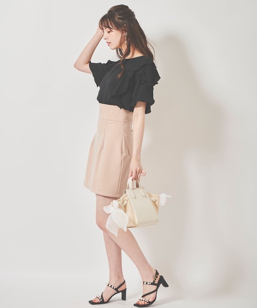 31 Sons de mode（トランテアン　ソン　ドゥ　モード）の「ウエスト切替スカショーパン（その他パンツ・レディース・ブラック/ベージュ・36/38）」の20枚目の写真