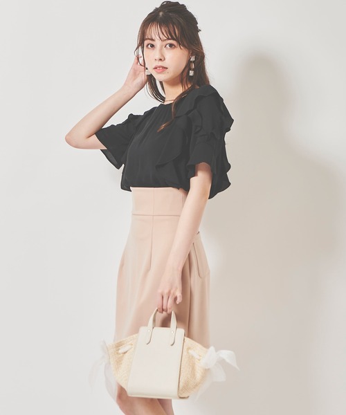 31 Sons de mode（トランテアン　ソン　ドゥ　モード）の「ウエスト切替スカショーパン（その他パンツ・レディース・ブラック/ベージュ・36/38）」の19枚目の写真