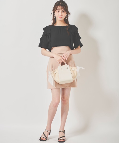 31 Sons de mode（トランテアン　ソン　ドゥ　モード）の「ウエスト切替スカショーパン（その他パンツ・レディース・ブラック/ベージュ・36/38）」の21枚目の写真