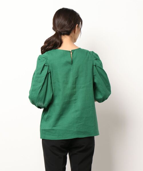 PICCIN（ピッチン）の「タックスリーブブラウス（シャツ/ブラウス・レディース・イエロー/グリーン/オフホワイト・M）」の5枚目の写真