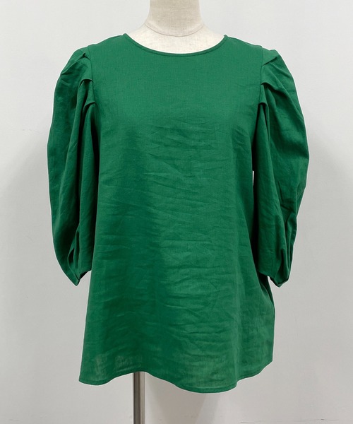 PICCIN（ピッチン）の「タックスリーブブラウス（シャツ/ブラウス・レディース・イエロー/グリーン/オフホワイト・M）」の6枚目の写真