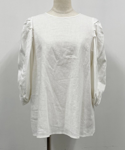 PICCIN（ピッチン）の「タックスリーブブラウス（シャツ/ブラウス・レディース・イエロー/グリーン/オフホワイト・M）」の8枚目の写真