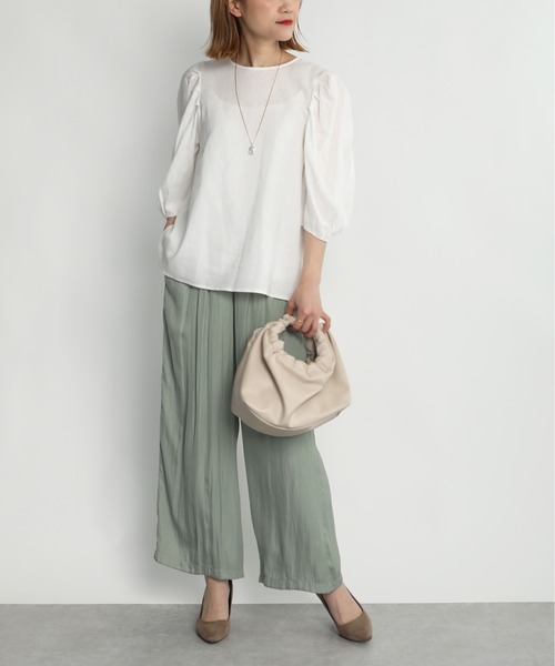 PICCIN（ピッチン）の「タックスリーブブラウス（シャツ/ブラウス・レディース・イエロー/グリーン/オフホワイト・M）」の22枚目の写真