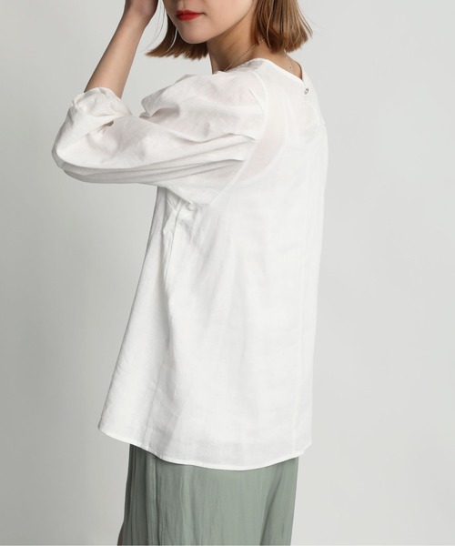 PICCIN（ピッチン）の「タックスリーブブラウス（シャツ/ブラウス・レディース・イエロー/グリーン/オフホワイト・M）」の19枚目の写真