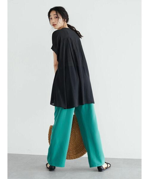 CRAFT STANDARD BOUTIQUE(クラフトスタンダードブティック)の「ヴィンテージボイルタックドレーブチュニック *◆(シャツ/ブラウス・レディース・グリーン/ベージュ/オフホワイト/ブラック・FREE)」の6枚目の写真