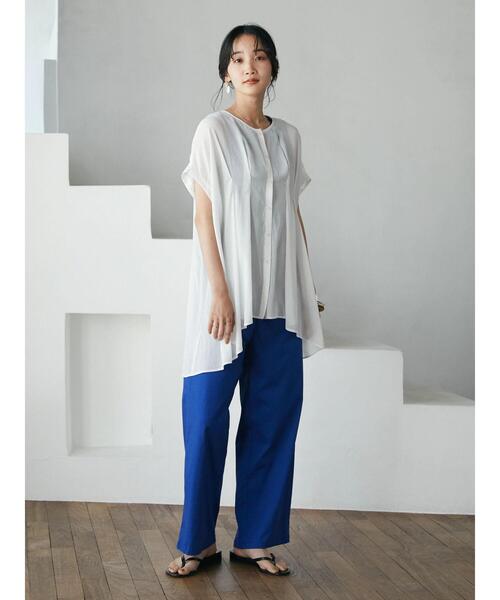 CRAFT STANDARD BOUTIQUE(クラフトスタンダードブティック)の「ヴィンテージボイルタックドレーブチュニック *◆(シャツ/ブラウス・レディース・グリーン/ベージュ/オフホワイト/ブラック・FREE)」の8枚目の写真