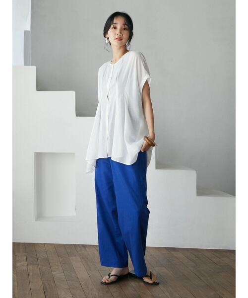 CRAFT STANDARD BOUTIQUE(クラフトスタンダードブティック)の「ヴィンテージボイルタックドレーブチュニック *◆(シャツ/ブラウス・レディース・グリーン/ベージュ/オフホワイト/ブラック・FREE)」の9枚目の写真