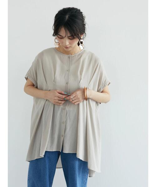 CRAFT STANDARD BOUTIQUE(クラフトスタンダードブティック)の「ヴィンテージボイルタックドレーブチュニック *◆(シャツ/ブラウス・レディース・グリーン/ベージュ/オフホワイト/ブラック・FREE)」の12枚目の写真