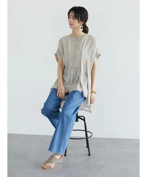 CRAFT STANDARD BOUTIQUE(クラフトスタンダードブティック)の「ヴィンテージボイルタックドレーブチュニック *◆(シャツ/ブラウス・レディース・グリーン/ベージュ/オフホワイト/ブラック・FREE)」の16枚目の写真