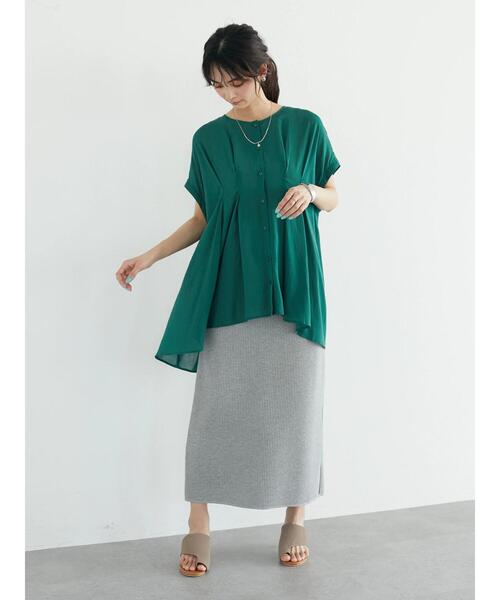 CRAFT STANDARD BOUTIQUE(クラフトスタンダードブティック)の「ヴィンテージボイルタックドレーブチュニック *◆(シャツ/ブラウス・レディース・グリーン/ベージュ/オフホワイト/ブラック・FREE)」の18枚目の写真