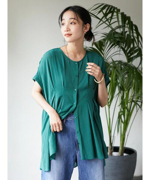 CRAFT STANDARD BOUTIQUE(クラフトスタンダードブティック)の「ヴィンテージボイルタックドレーブチュニック *◆(シャツ/ブラウス・レディース・グリーン/ベージュ/オフホワイト/ブラック・FREE)」の19枚目の写真