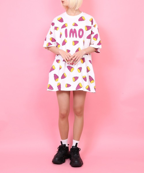 PUNYUS（プニュズ）の「フード総柄Ｔシャツ(IMO)（Tシャツ/カットソー・レディース・パープル・3/1/2/4）」の11枚目の写真