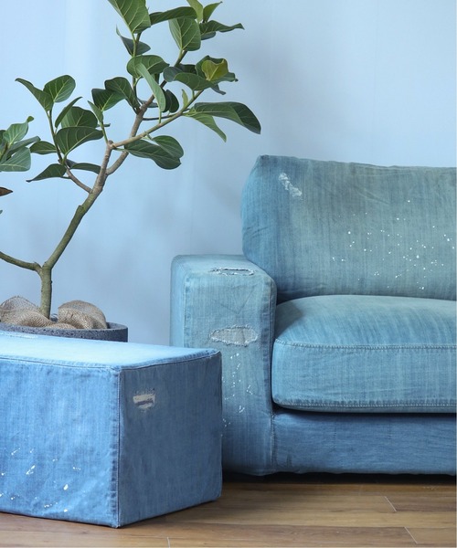 journal standard Furniture （ジャーナルスタンダードファニチャー）の「FRANKLIN エクササイズスツール　ダメージデニム（家具・レディース・その他・FREE）」の2枚目の写真